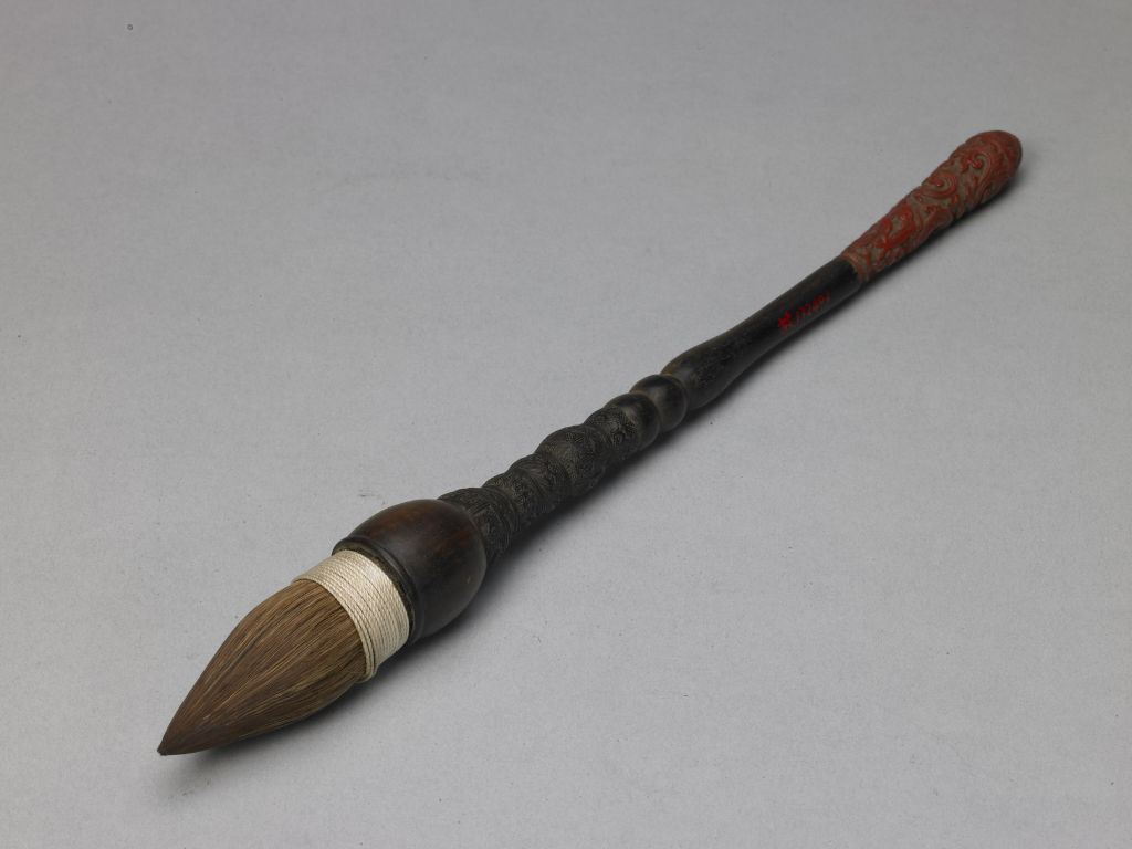 图片[1]-Painted red sandalwood pipe handle-China Archive